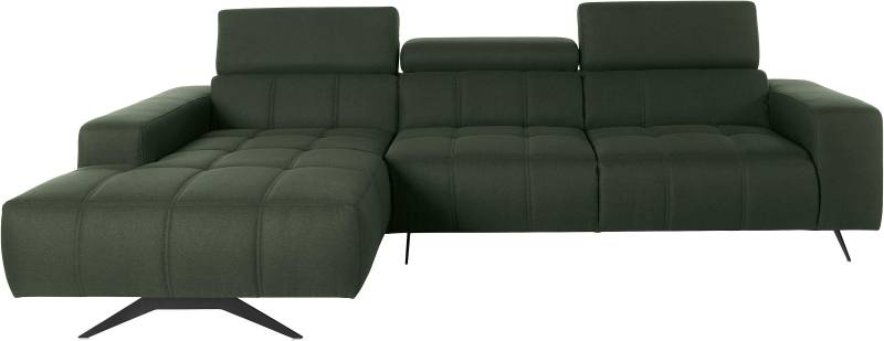 DOMO collection Ecksofa »Trento L-Form, mit Kufenfuss oder Einzelfuss«, wahlweise mit Kopfteilverstellung, Recamiere links/rechts bestellbar von DOMO collection