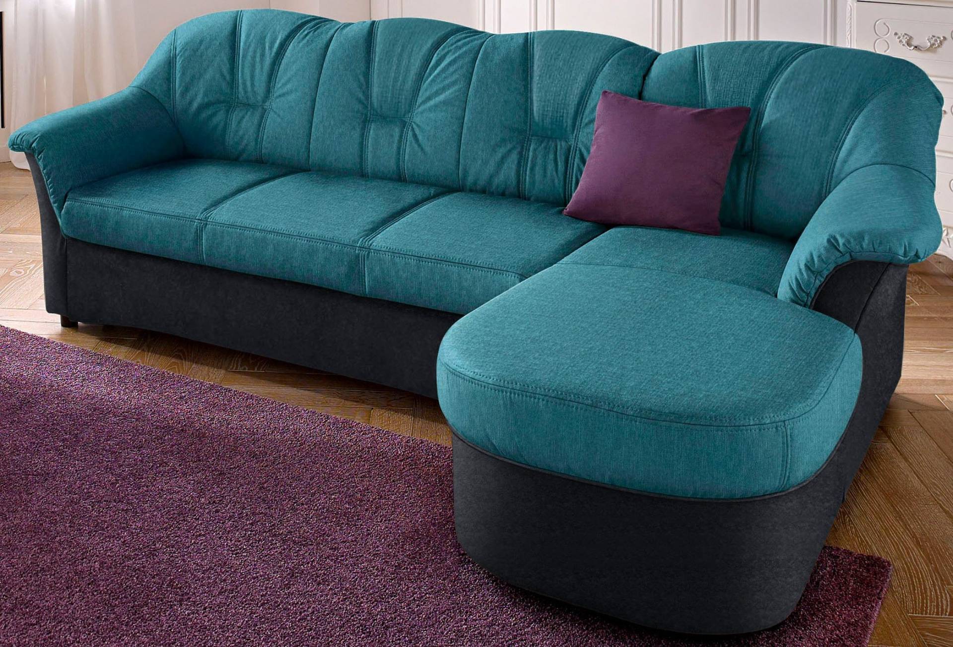 DOMO collection Ecksofa »Flores Schlafsofa, B/T/H: 233/142/86 cm, L-Form«, wahlweise mit Bettfunktion, wahlweise mit Federkern, auch in Leder von DOMO collection