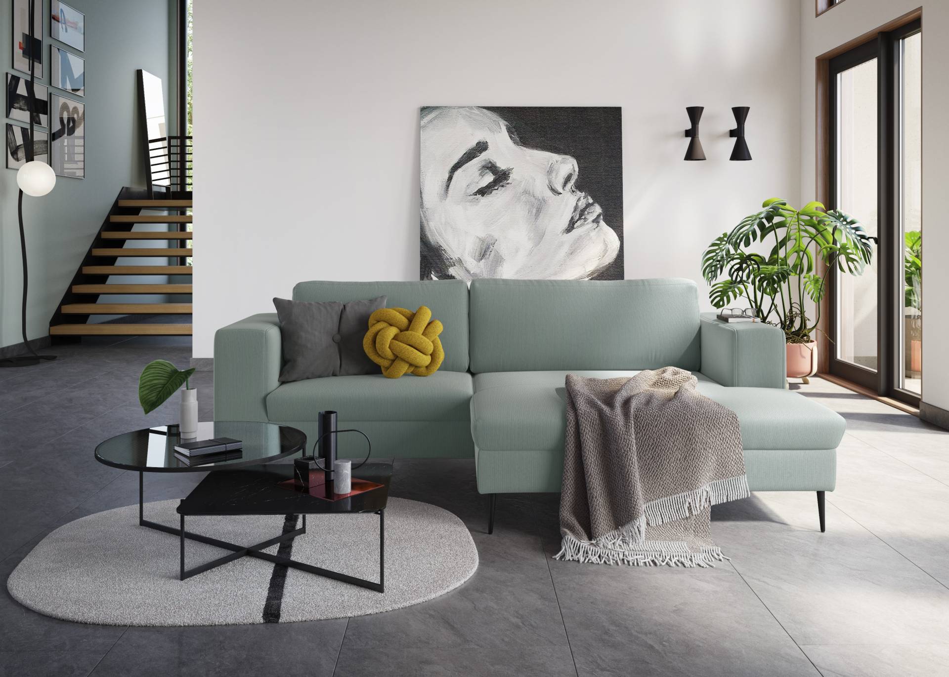 DOMO collection Ecksofa »Modica L-Form«, moderne Optik mit grosszügiger RecamiÃ¨re, auch in Cord von DOMO collection