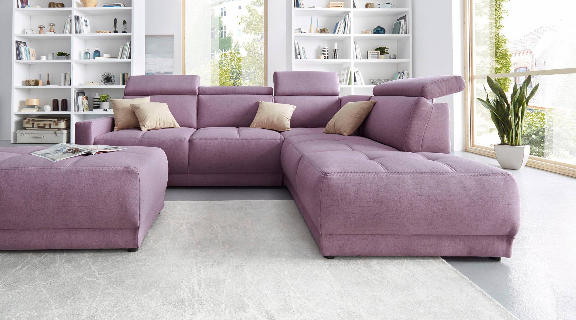 DOMO collection Ecksofa »Ava L-Form«, mit Ottomane, Federkern wahlweise mit Kopfteilverstellungen von DOMO collection