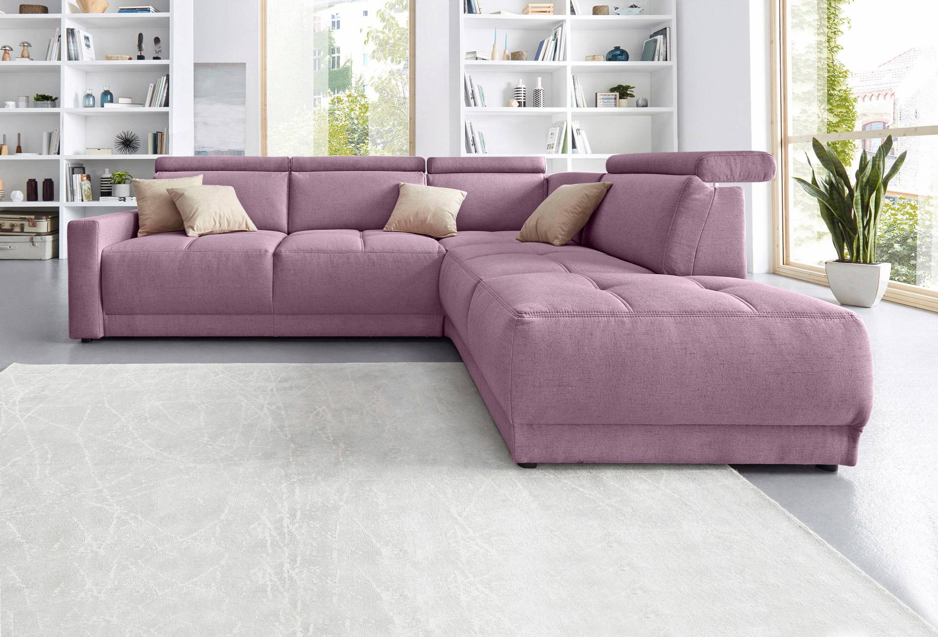 DOMO collection Ecksofa »Ava L-Form«, mit Ottomane, Federkern wahlweise mit Kopfteilverstellungen von DOMO collection