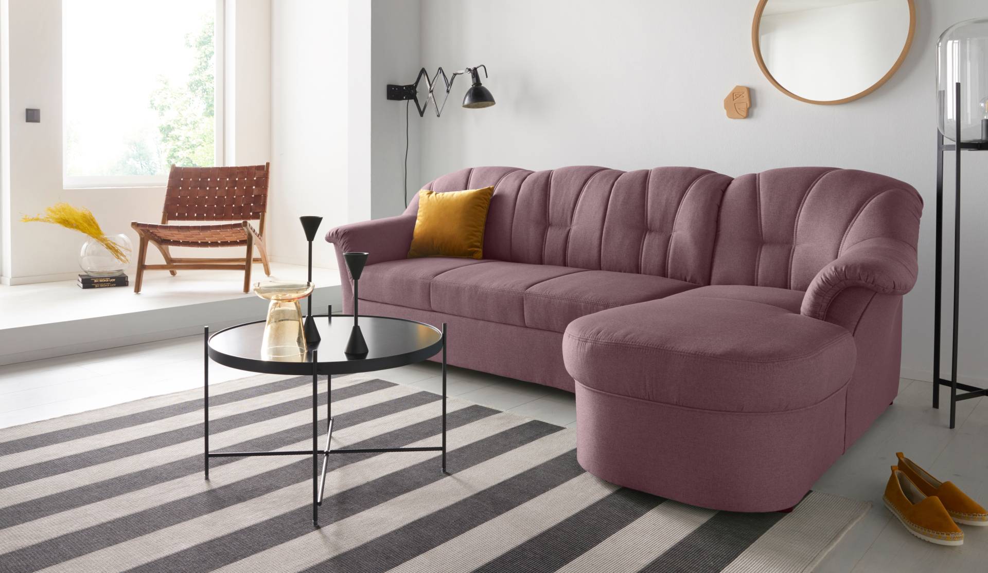 DOMO collection Ecksofa Papenburg L-Form, in grosser Farbvielfalt, wahlweise mit Bettfunktion von DOMO collection