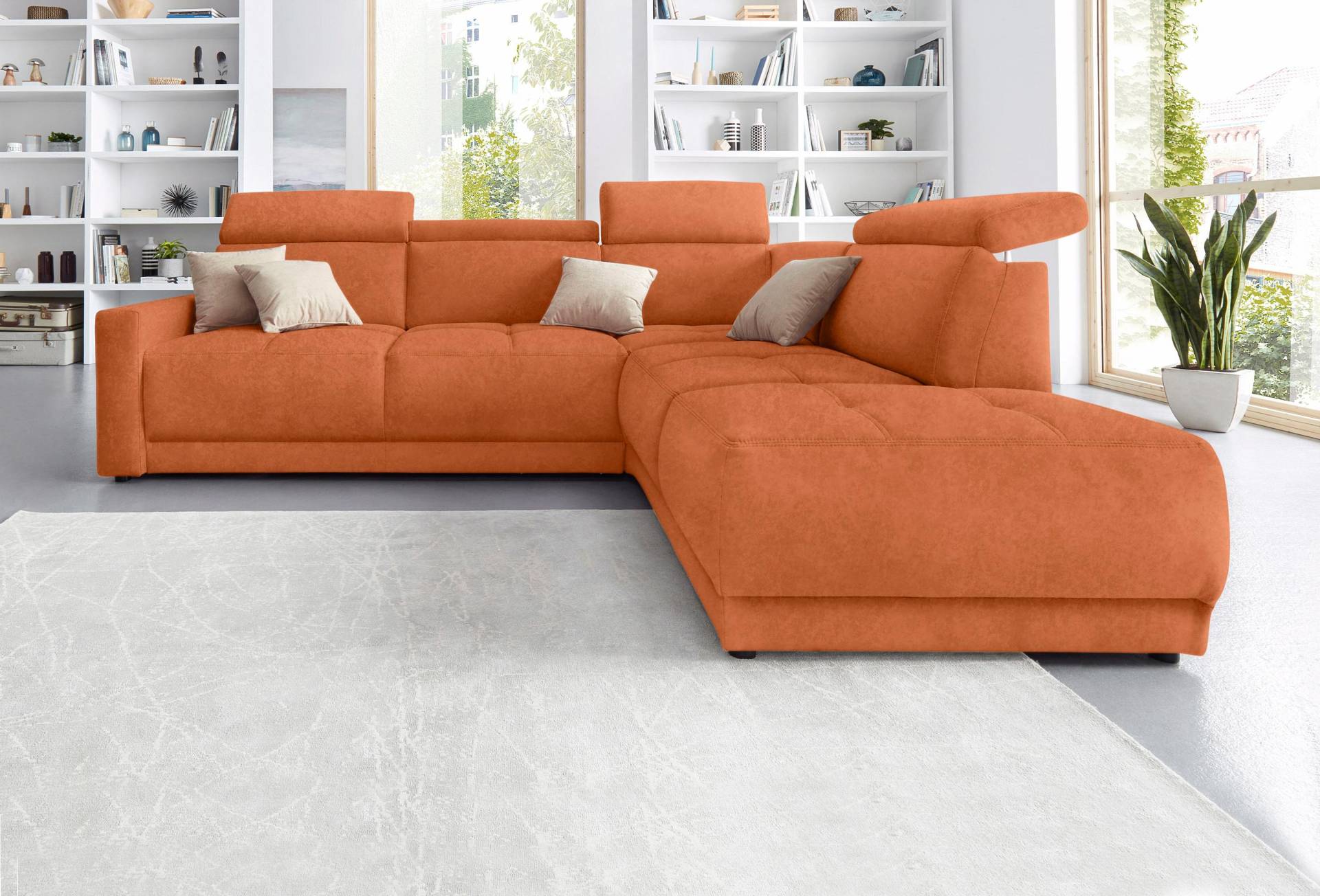 DOMO collection Ecksofa »Ava L-Form«, mit Ottomane, Federkern wahlweise mit Kopfteilverstellungen von DOMO collection