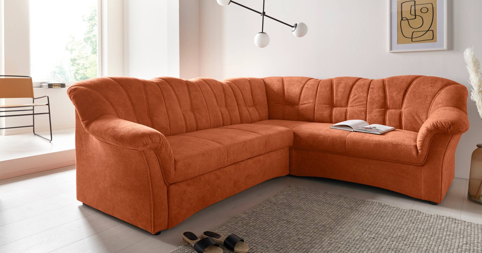 DOMO collection Ecksofa »Papenburg B/T/H: 242/190/84 cm L-Form«, wahlweise mit Bettfunktion, Langer Schenkel links oder rechts von DOMO collection