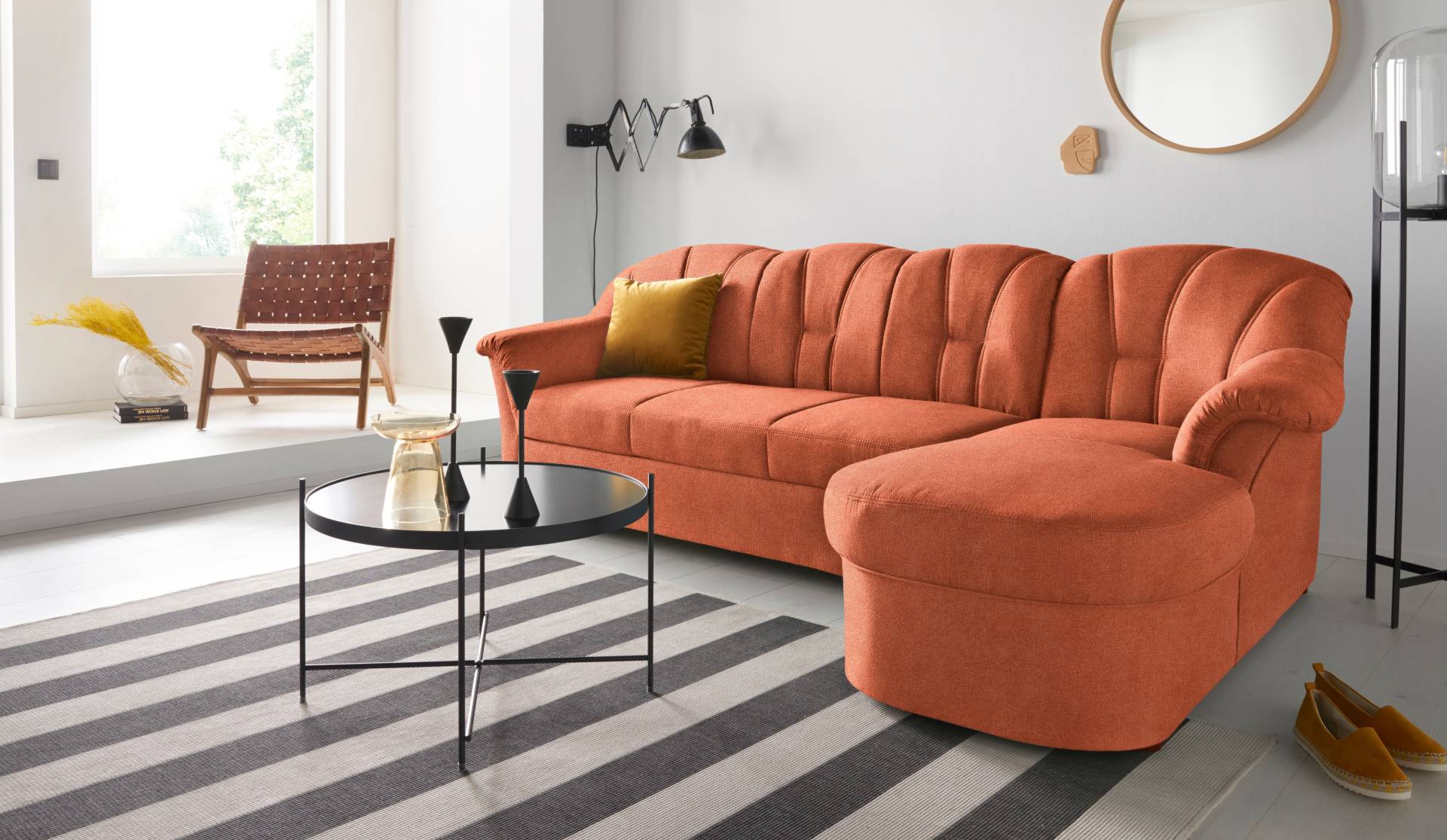 DOMO collection Ecksofa Papenburg L-Form, in grosser Farbvielfalt, wahlweise mit Bettfunktion von DOMO collection