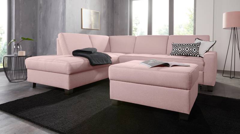 DOMO collection Ecksofa »Florentina L-Form«, wahlweise mit Bettfunktion, mit Kontrastnaht von DOMO collection