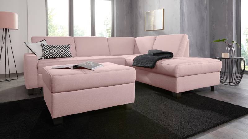 DOMO collection Ecksofa »Florentina L-Form«, wahlweise mit Bettfunktion, mit Kontrastnaht von DOMO collection