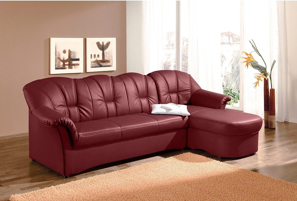 DOMO collection Ecksofa Papenburg L-Form, in grosser Farbvielfalt, wahlweise mit Bettfunktion von DOMO collection