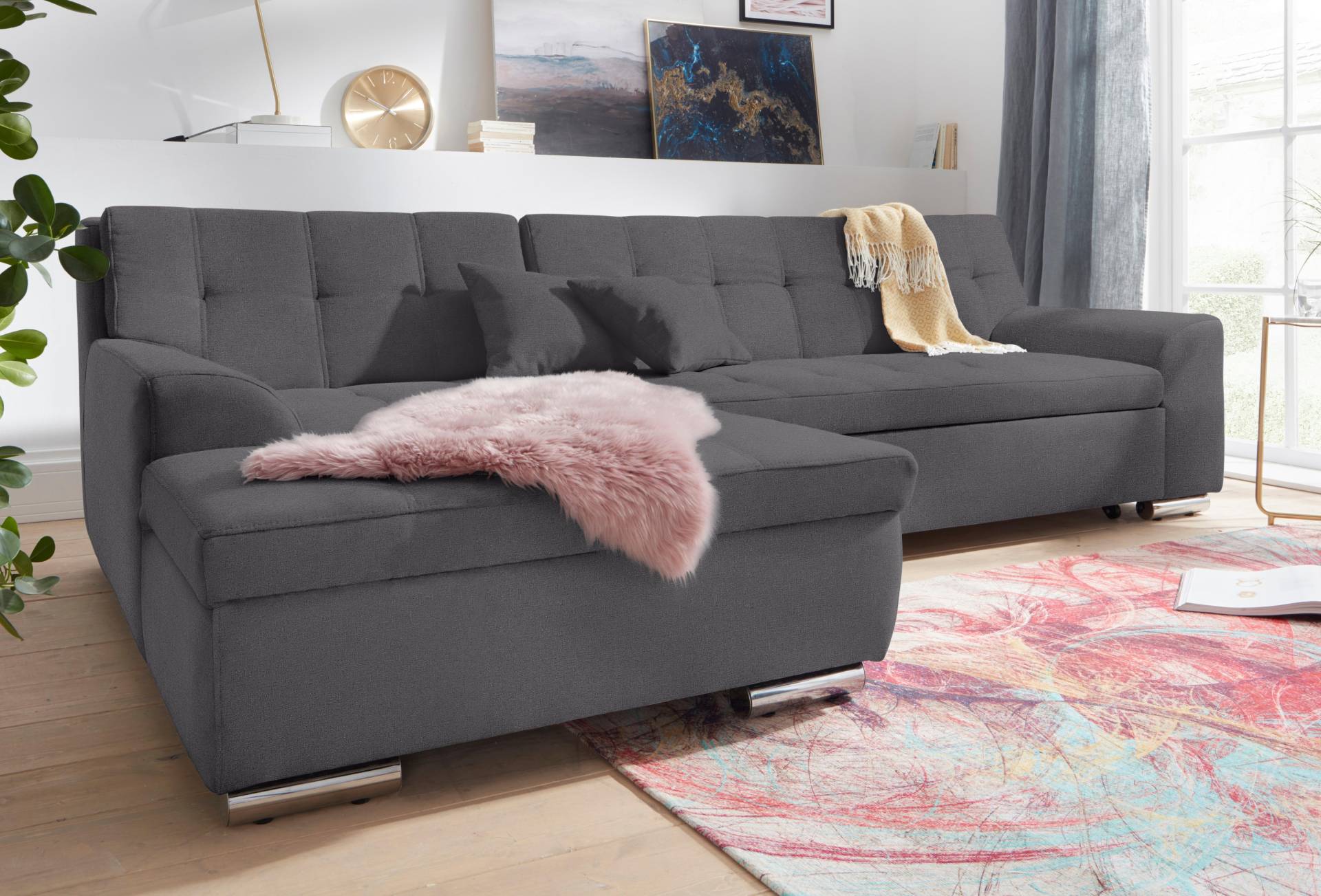 DOMO collection Ecksofa »Aversa L-Form«, wahlweise mit Bettfunktion von DOMO collection