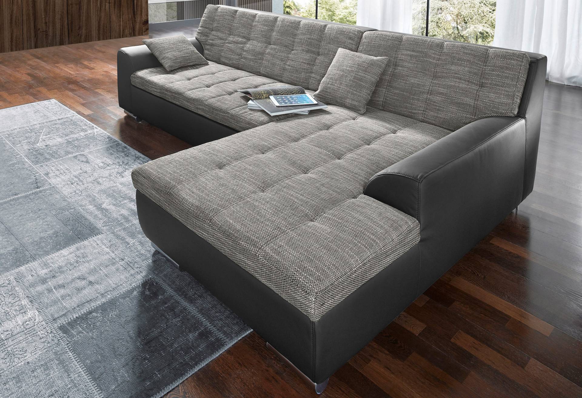 DOMO collection Ecksofa Treviso, wahlweise mit Bettfunktion, incl. Zierkissen von DOMO collection