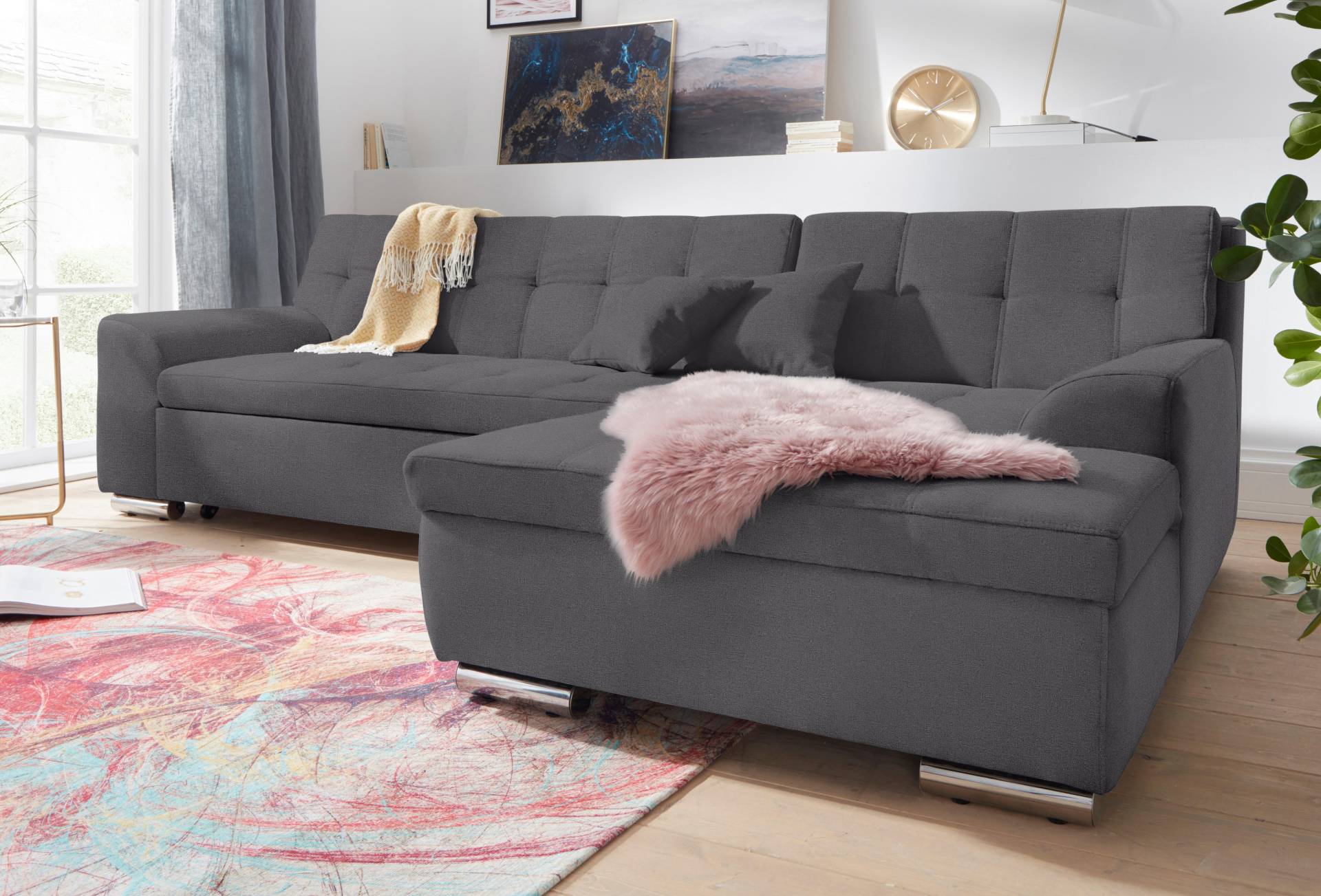 DOMO collection Ecksofa »Aversa L-Form«, wahlweise mit Bettfunktion von DOMO collection