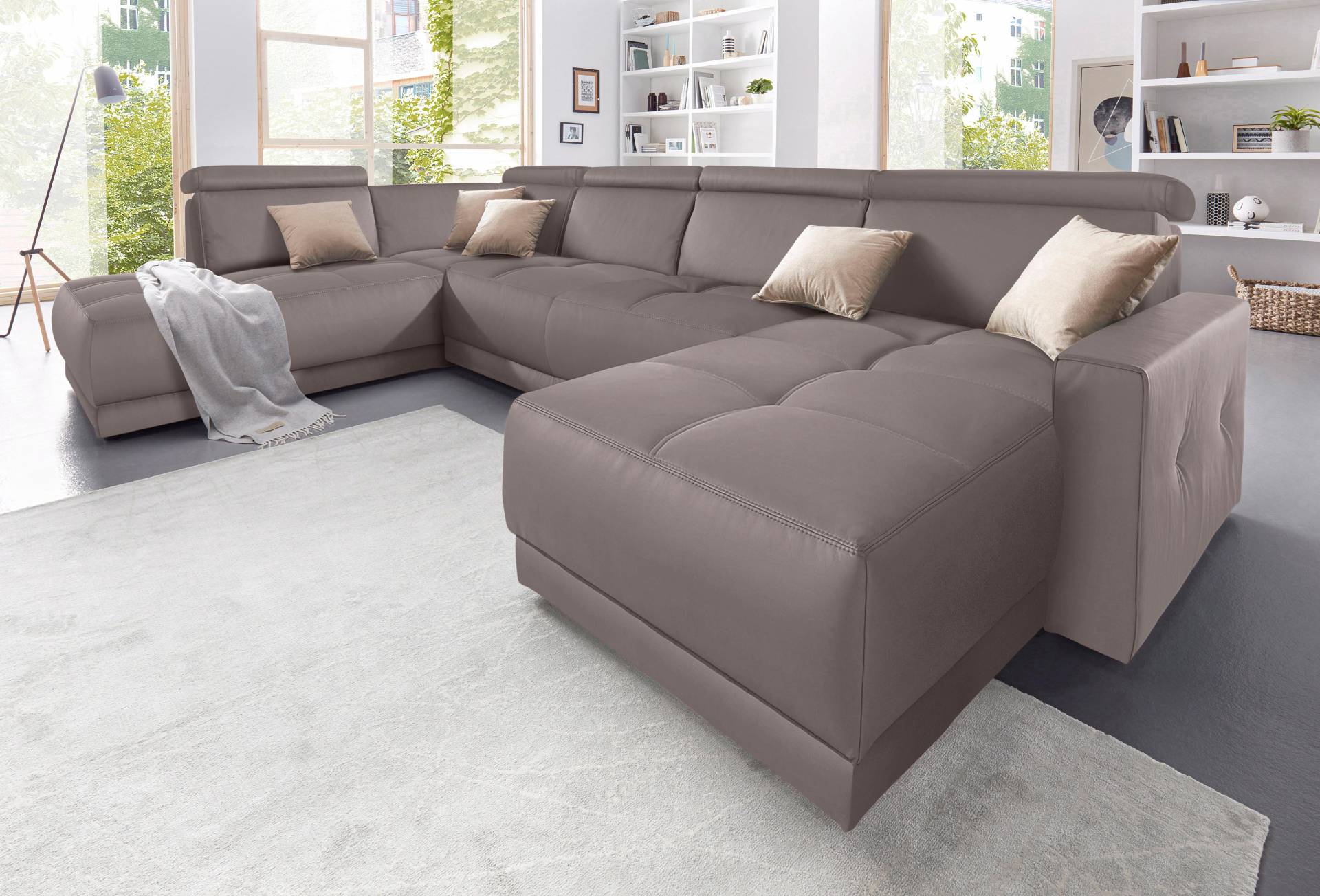 DOMO collection Wohnlandschaft »Ava U-Form«, mit Federkern, wahlweise mit Kopfteilverstellungen von DOMO collection