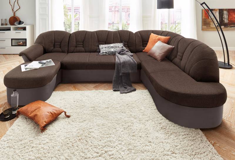 DOMO collection Wohnlandschaft »Elva U-Form«, wahlweise mit Bettfunktion und Federkern DOMO collection Wohnlandschaft »Elva U-Form«, wahlweise mit Bettfunktion und Federkern von DOMO collection