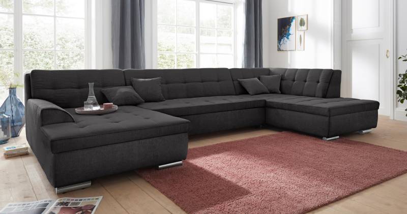 DOMO collection Wohnlandschaft »Aversa U-Form«, wahlweise mit Bettfunktion, frei im Raum stellbar DOMO collection Wohnlandschaft »Aversa U-Form«, wahlweise mit Bettfunktion, frei im Raum stellbar von DOMO collection