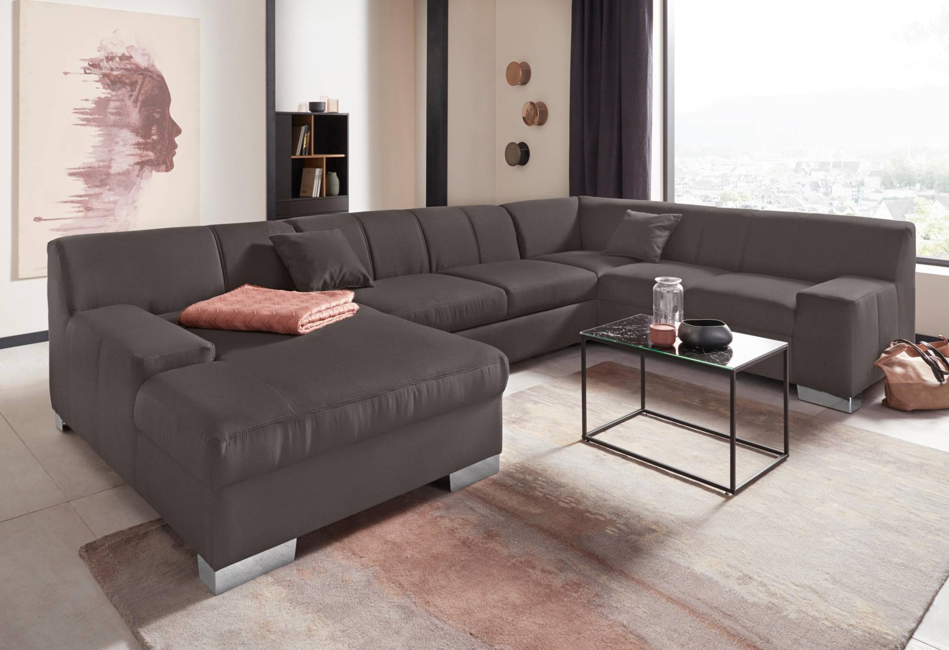 DOMO collection Wohnlandschaft »Bero U-Form«, wahlweise mit Bettfunktion von DOMO collection