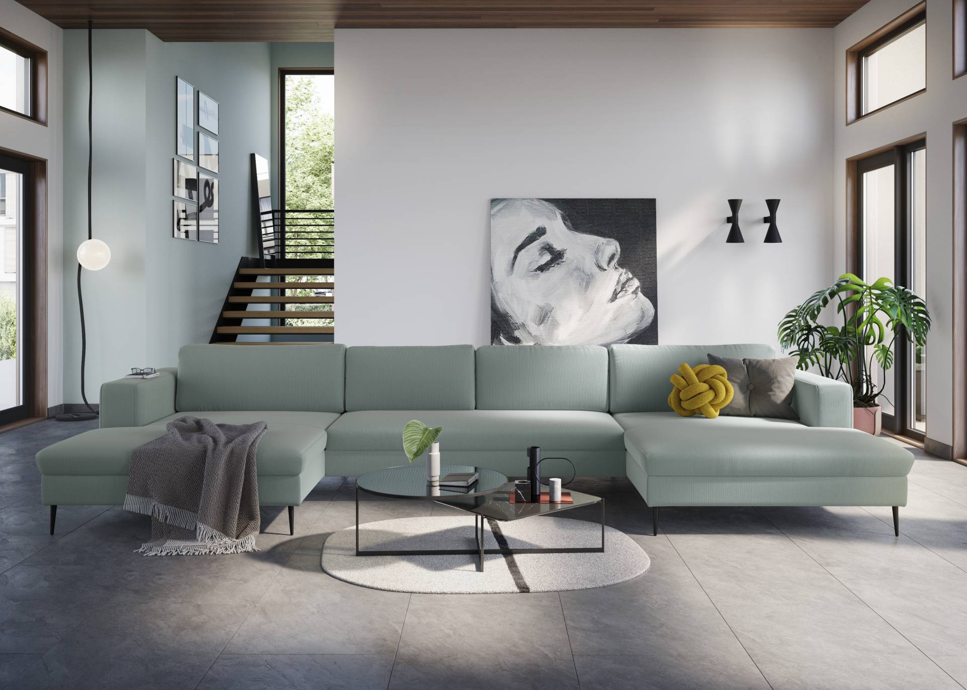DOMO collection Wohnlandschaft »Modica U-Form«, XXL, in moderner Optik mit, 2 grosszügigen Recamieren, auch in Cord DOMO collection Wohnlandschaft »Modica U-Form«, XXL, in moderner Optik mit, 2 grosszügigen Recamieren, auch in Cord von DOMO collection