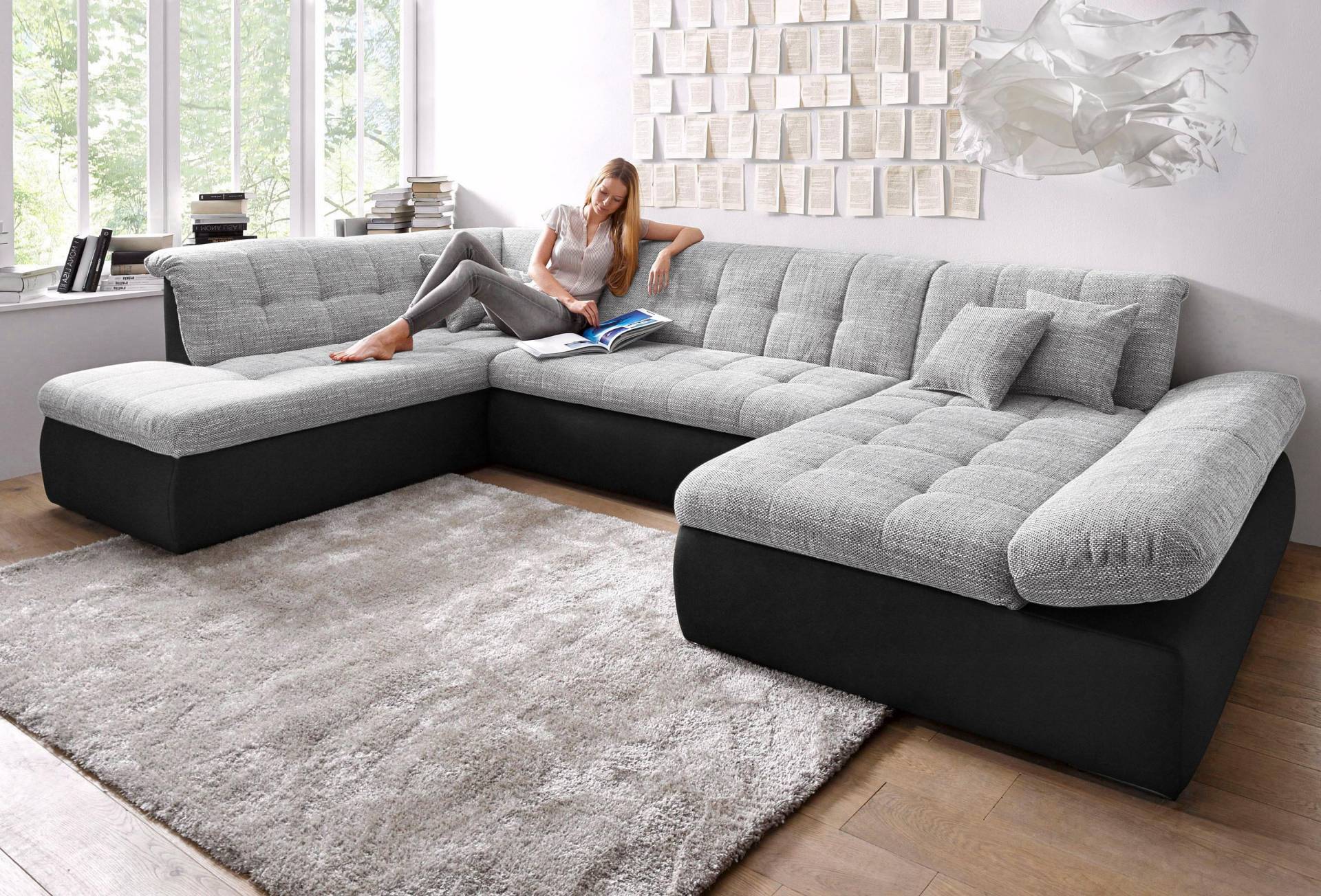DOMO collection Wohnlandschaft »Moric U-Form auch in Cord«, im XXL-Format, wahlweise mit Bettfunktion und Armlehnenverstellung DOMO collection Wohnlandschaft »Moric U-Form auch in Cord«, im XXL-Format, wahlweise mit Bettfunktion und Armlehnenverstellung von DOMO collection