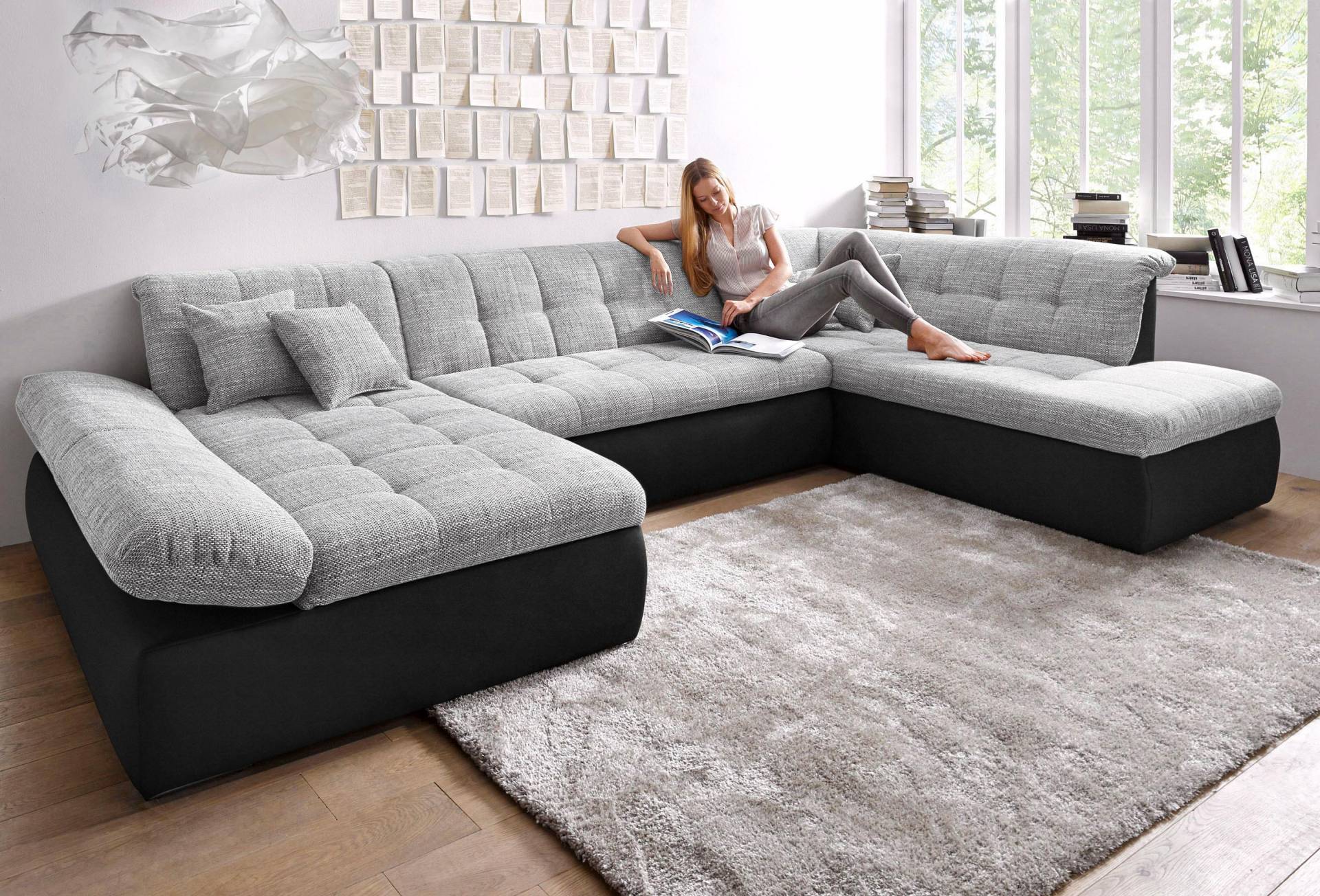 DOMO collection Wohnlandschaft »Moric U-Form auch in Cord«, im XXL-Format, wahlweise mit Bettfunktion und Armlehnenverstellung DOMO collection Wohnlandschaft »Moric U-Form auch in Cord«, im XXL-Format, wahlweise mit Bettfunktion und Armlehnenverstellung von DOMO collection