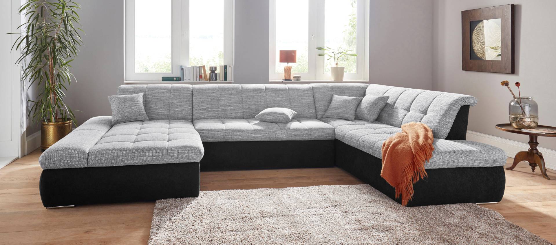 DOMO collection Wohnlandschaft »PB Moric wahlweise mit Bettfunktion und Armteilverstellung U-Form«, XXL-Format B/T/H: 353/216/80 cm, feine Steppung, incl. Zierkissen DOMO collection Wohnlandschaft »PB Moric wahlweise mit Bettfunktion und Armteilverstellung U-Form«, XXL-Format B/T/H: 353/216/80 cm, feine Steppung, incl. Zierkissen von DOMO collection