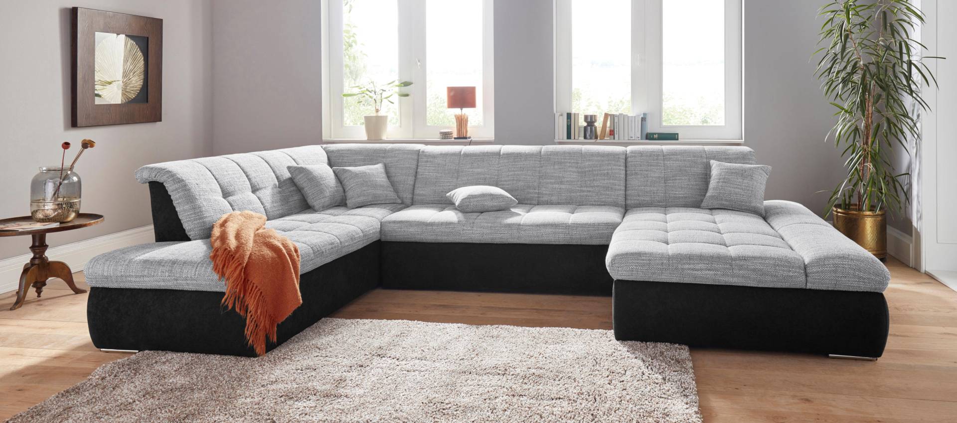 DOMO collection Wohnlandschaft »PB Moric wahlweise mit Bettfunktion und Armteilverstellung U-Form«, XXL-Format B/T/H: 353/216/80 cm, feine Steppung, incl. Zierkissen DOMO collection Wohnlandschaft »PB Moric wahlweise mit Bettfunktion und Armteilverstellung U-Form«, XXL-Format B/T/H: 353/216/80 cm, feine Steppung, incl. Zierkissen von DOMO collection