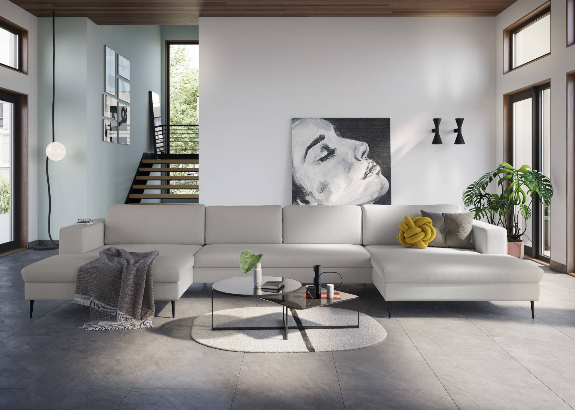 DOMO collection Wohnlandschaft »Modica U-Form«, XXL, in moderner Optik mit, 2 grosszügigen Recamieren, auch in Cord DOMO collection Wohnlandschaft »Modica U-Form«, XXL, in moderner Optik mit, 2 grosszügigen Recamieren, auch in Cord von DOMO collection