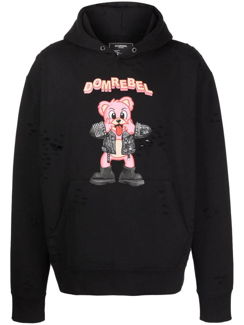 DOMREBEL Punk Bear pullover hoodie - Black von DOMREBEL