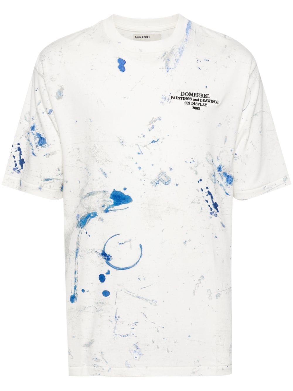 DOMREBEL Rag paint-detail logo-embroidered T-shirt - White von DOMREBEL