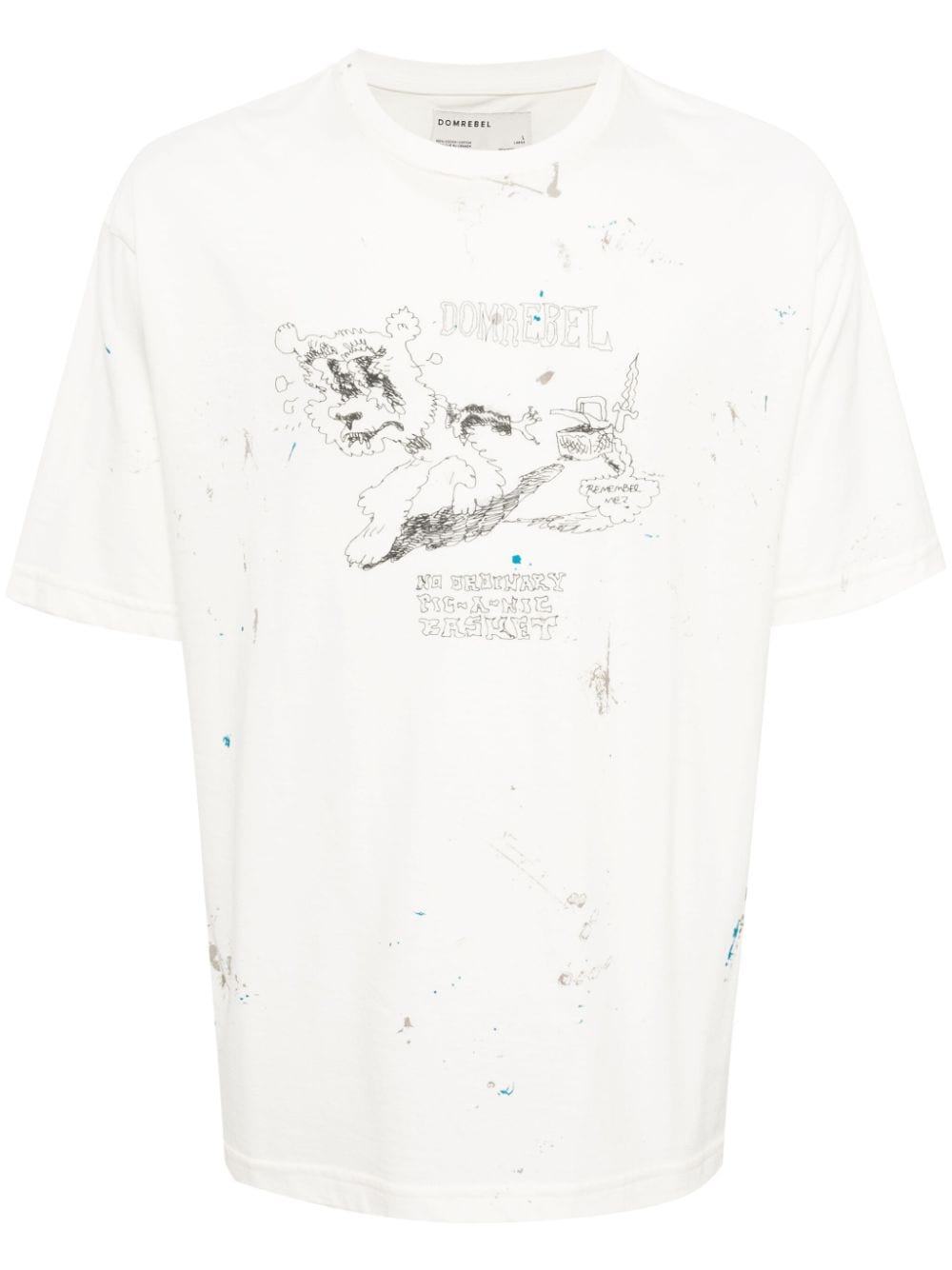 DOMREBEL Scuff Picnic paint-detail T-shirt - White von DOMREBEL