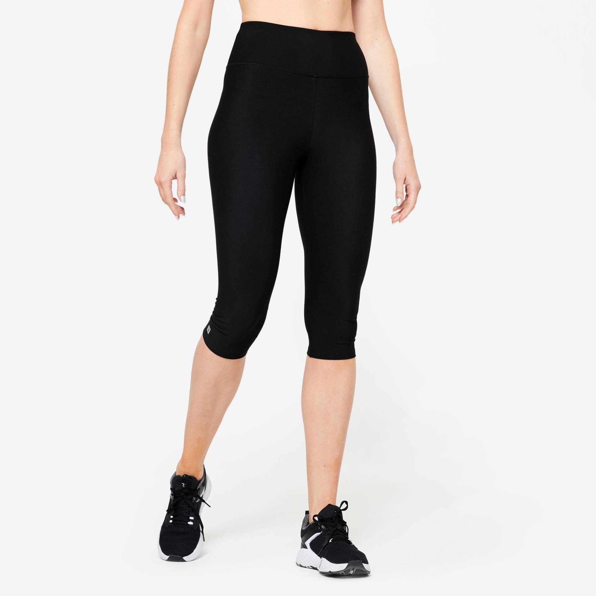 DOMYOS - Caprihose FCA 100, für Damen, Charcoal Black, Größe XXL von DOMYOS