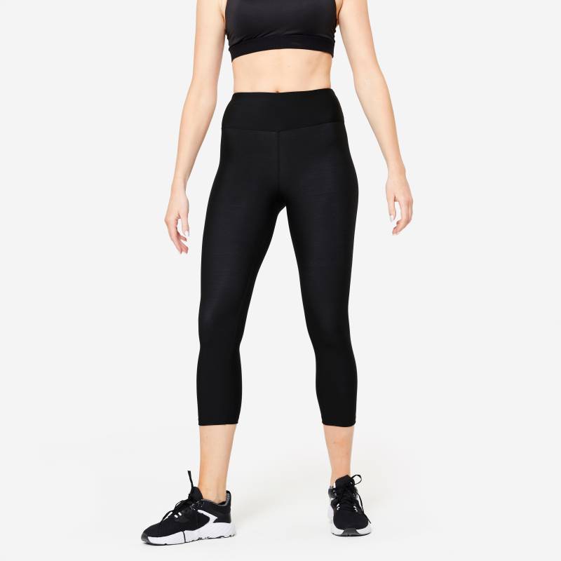 Caprihose - Legg Fit Damen Schwarz Leicht M von DOMYOS