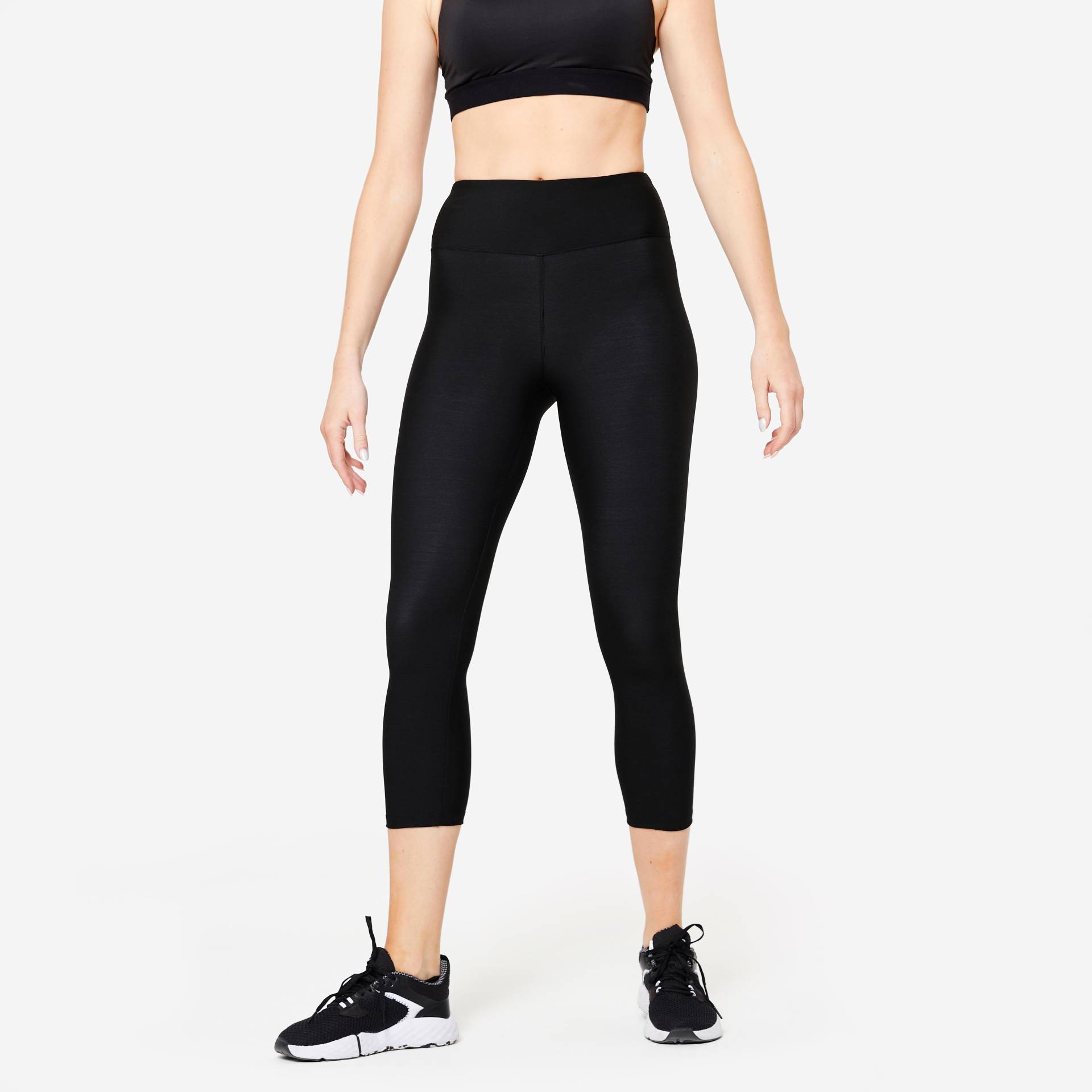 Caprihose - Legg Fit Damen Schwarz Leicht XL von DOMYOS