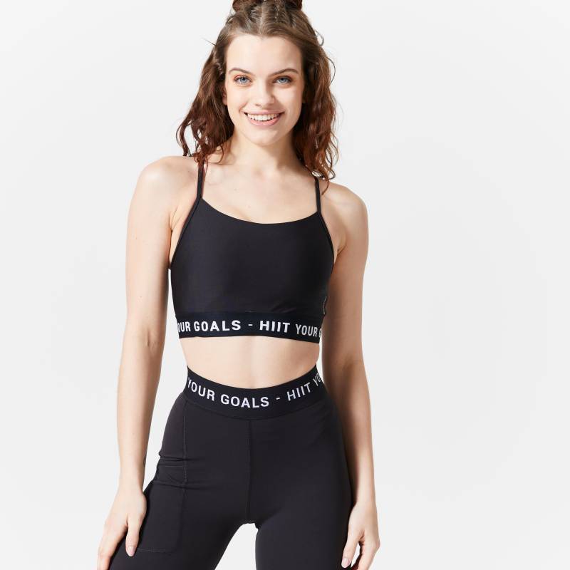 Sport-bh - Hit Your Goals Damen Schwarz Leicht XS von DOMYOS