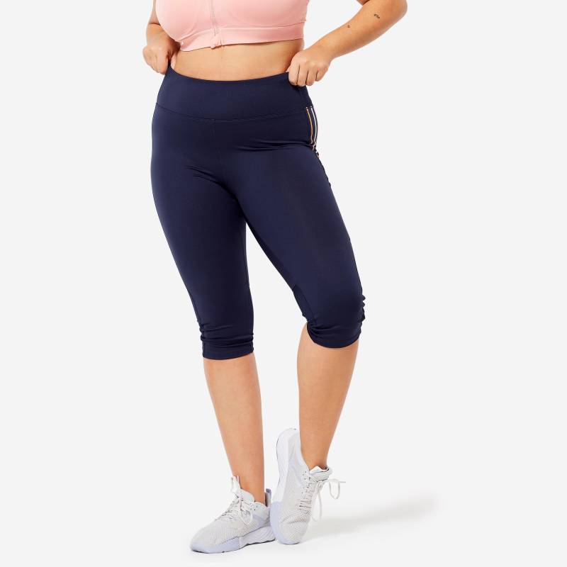 DOMYOS - Caprihose CARDIO, für Damen, Mitternachtsblau, Größe XS von DOMYOS