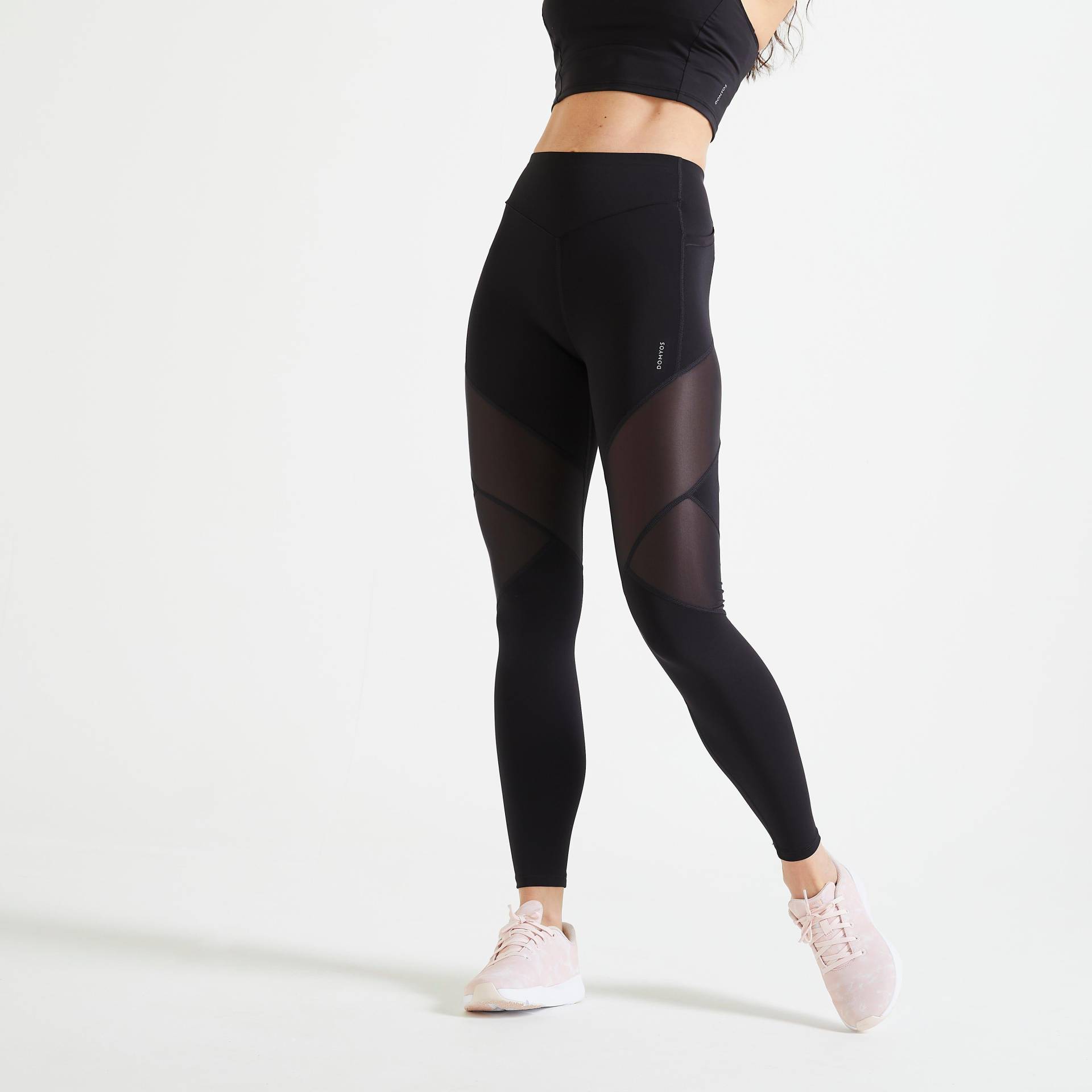 DOMYOS - Leggings FTI520, für Damen, Charcoal Black, Größe S von DOMYOS