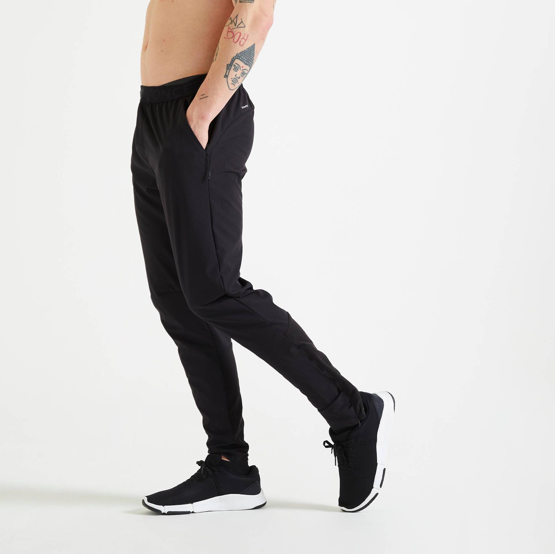 DOMYOS - Sporthose FPA 900 SLIM, für Herren, Charcoal Black, Größe XL von DOMYOS