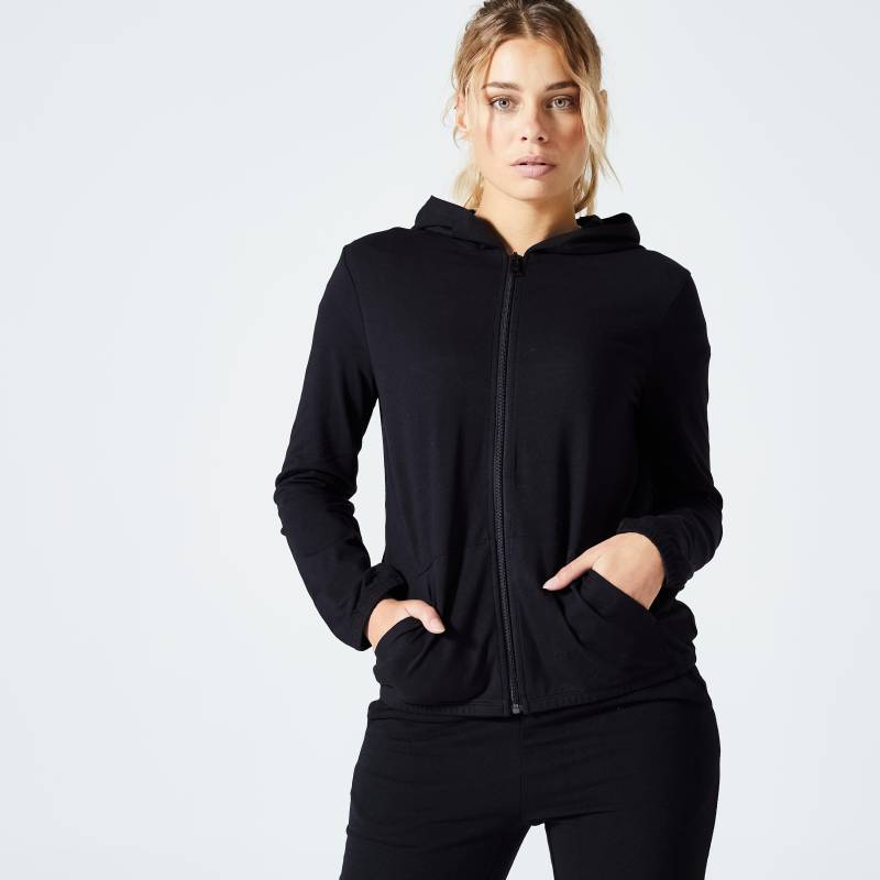 Sweatshirt - 100 Damen Schwarz Leicht XS von DOMYOS