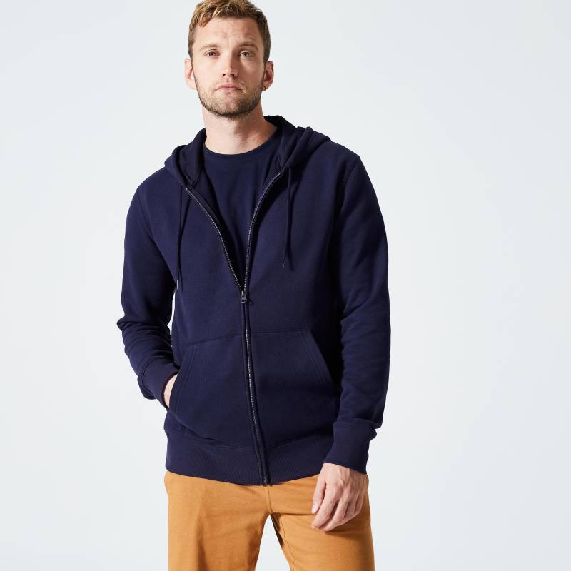 Sweatshirt - 500 Herren Blau Bedruckt 3XL von DOMYOS