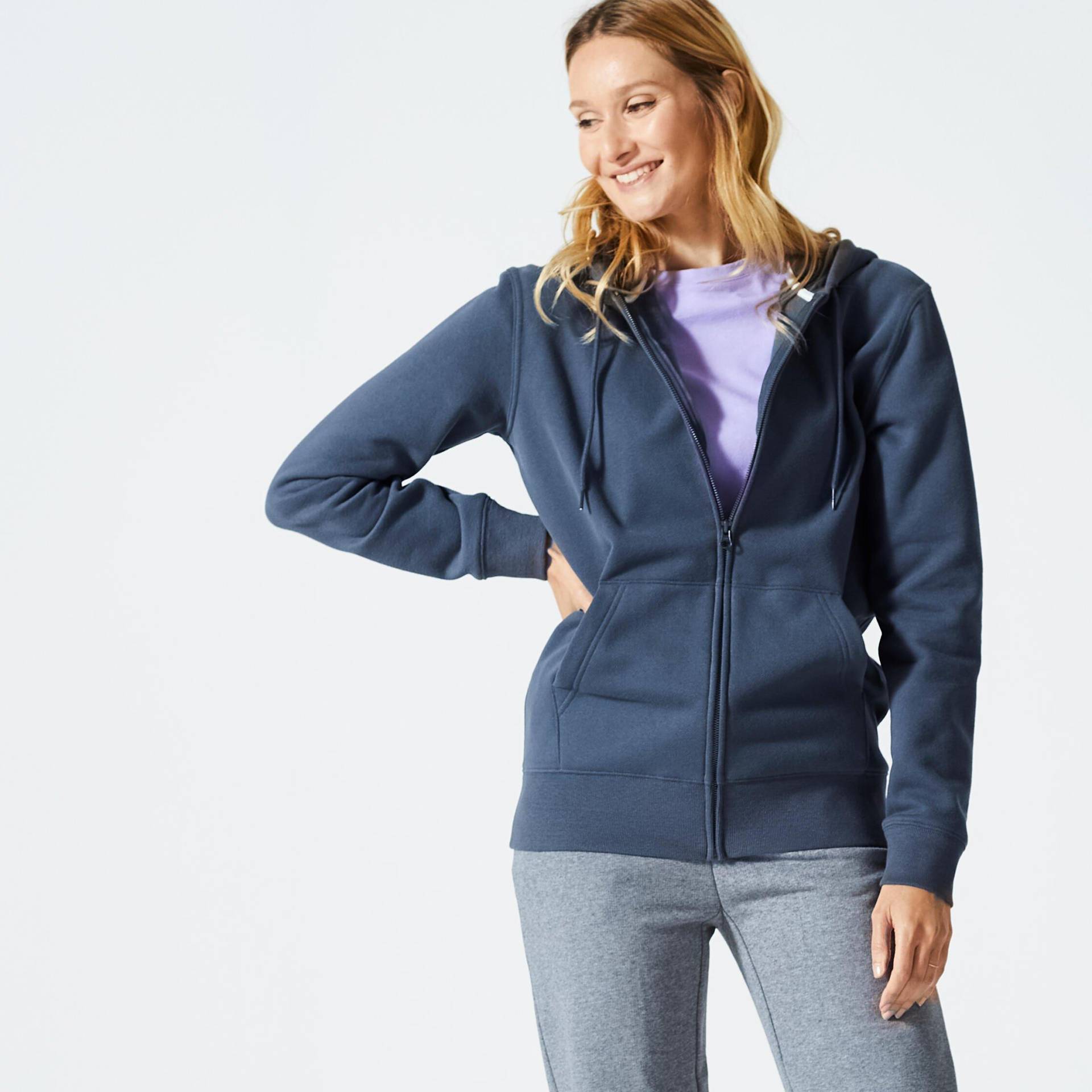 DOMYOS - Sweatshirt ESSENTIALS 500, für Damen, Space Black, Größe 3XL von DOMYOS