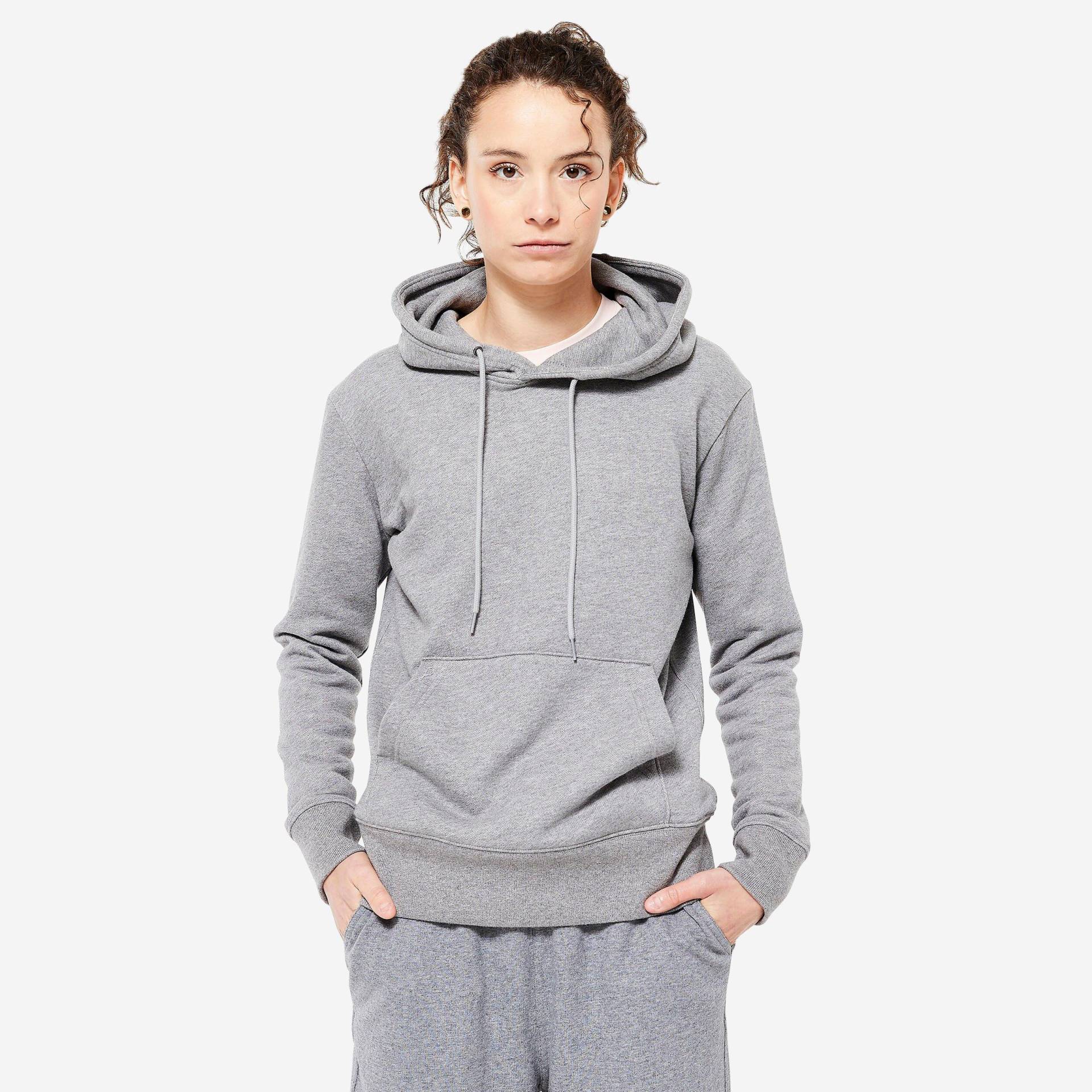 DOMYOS - Sweatshirt 500 Essential W, für Damen, Taubengrau, Größe M von DOMYOS