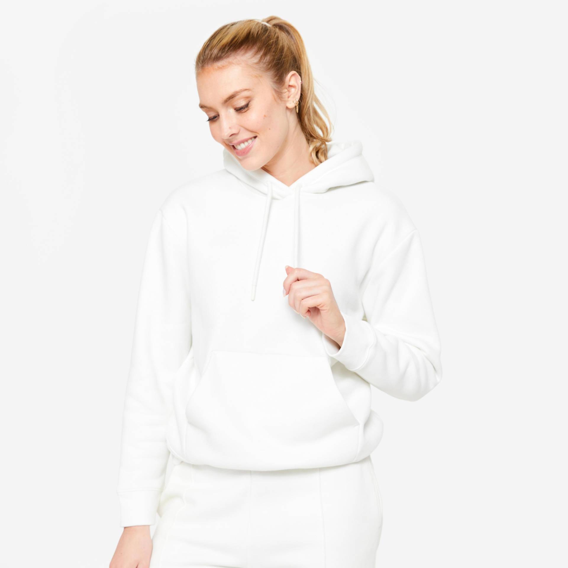 Sweatshirt - 500 Damen Weiss  XL von DOMYOS