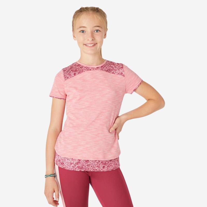 Kurzarmshirt - Long 500 Unisex Pink 10-12A von DOMYOS