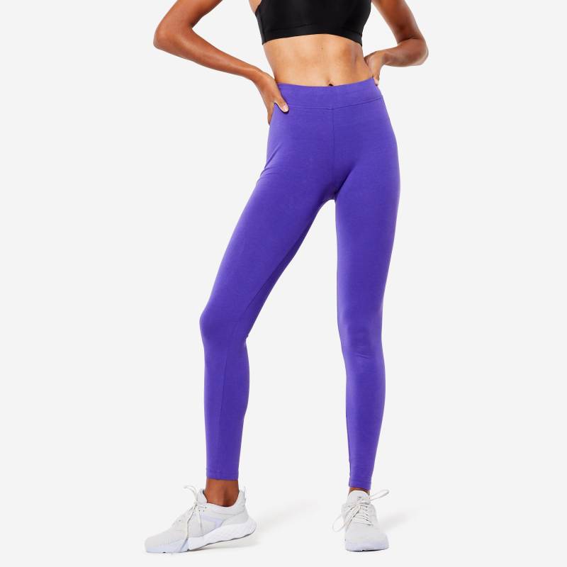 DOMYOS - Leggings 500, für Damen, Violett Bunt, Größe XXS von DOMYOS