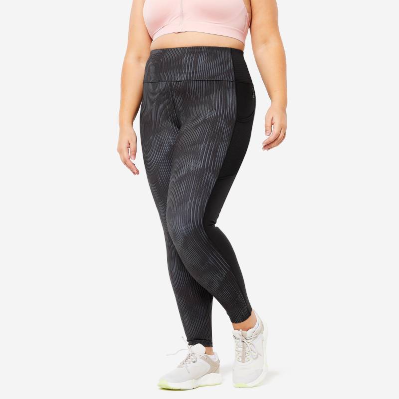 Leggings - Cardio Damen Schwarz Leicht 4XL von DOMYOS