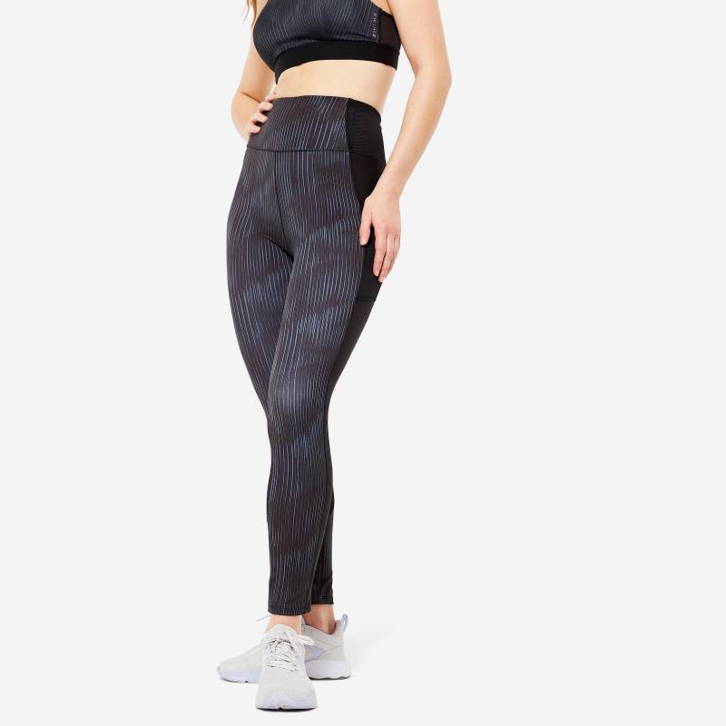 DOMYOS - Leggings CARDIO, für Damen, Charcoal Black, Größe L von DOMYOS