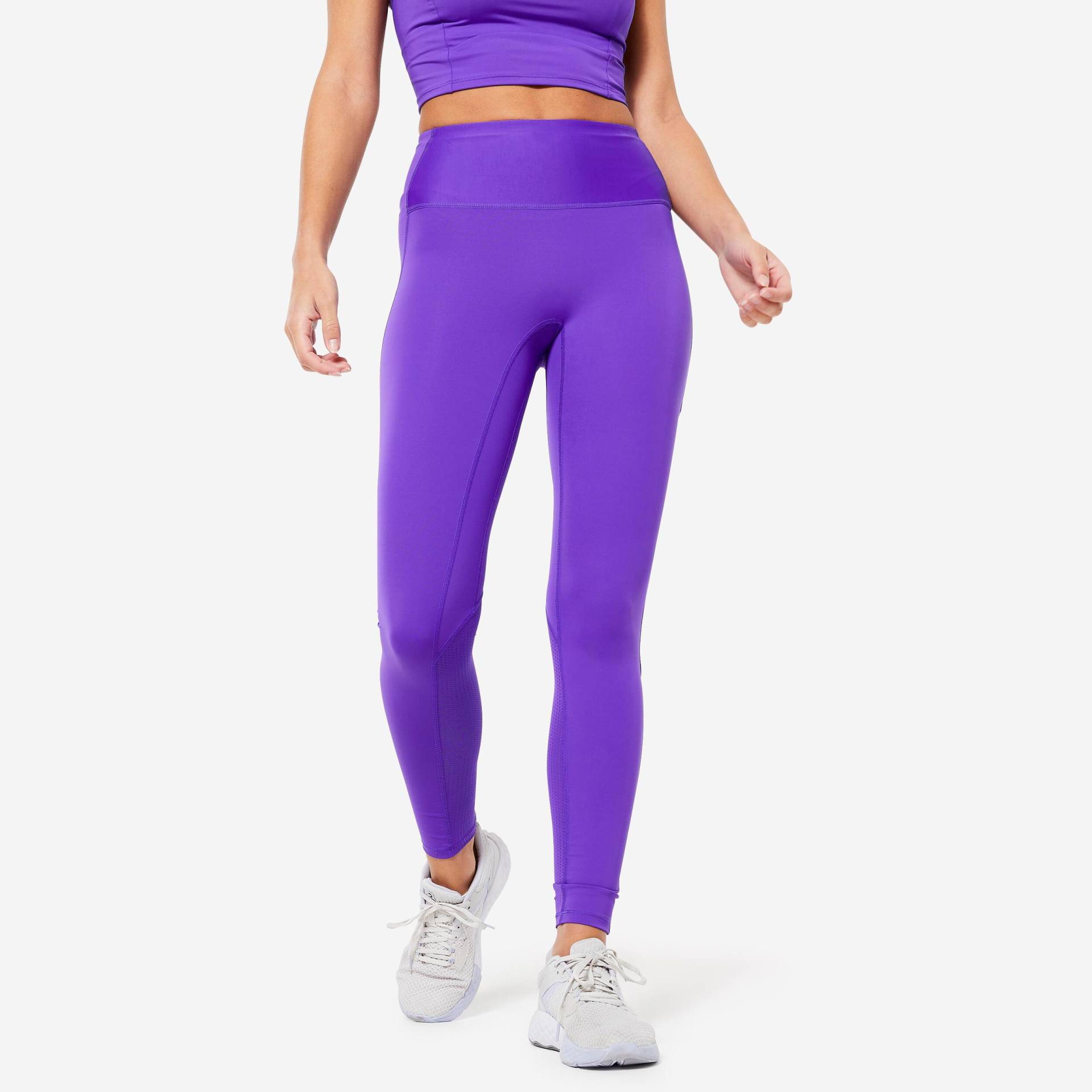 Leggings - Cardio Damen Violett Bedruckt S von DOMYOS