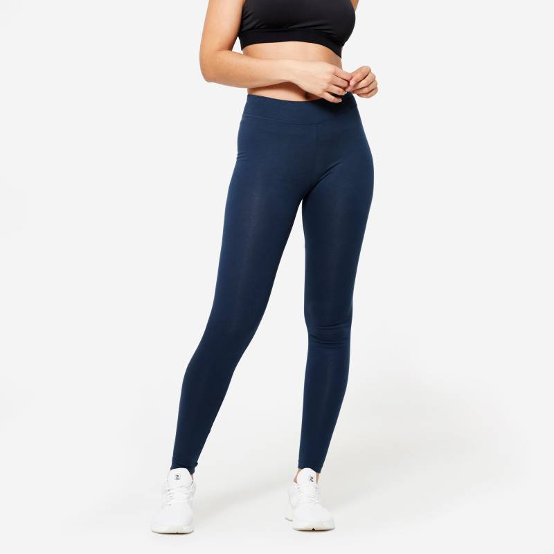 Leggings - Fit+ 500 Slim Damen Blau Bedruckt L von DOMYOS