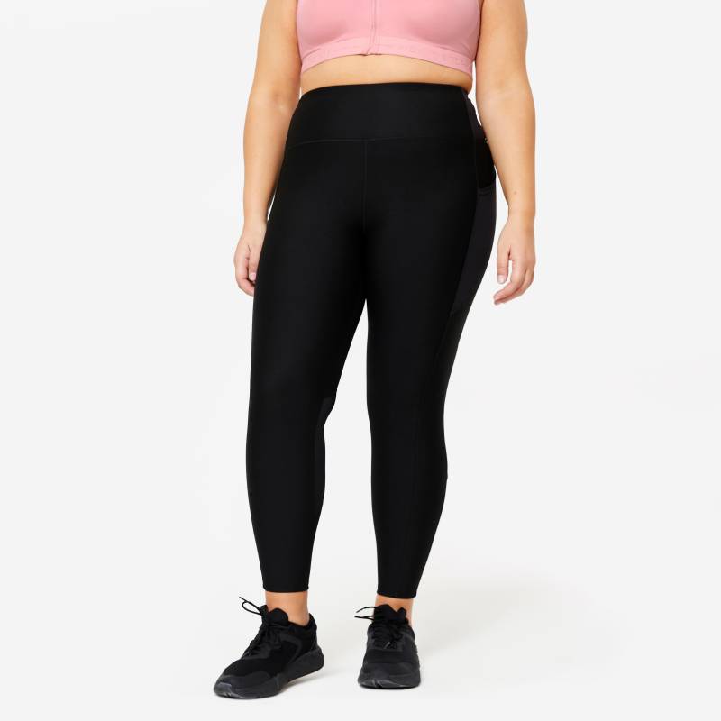 DOMYOS - Leggings FTI120, für Damen, Charcoal Black, Größe 3XL von DOMYOS