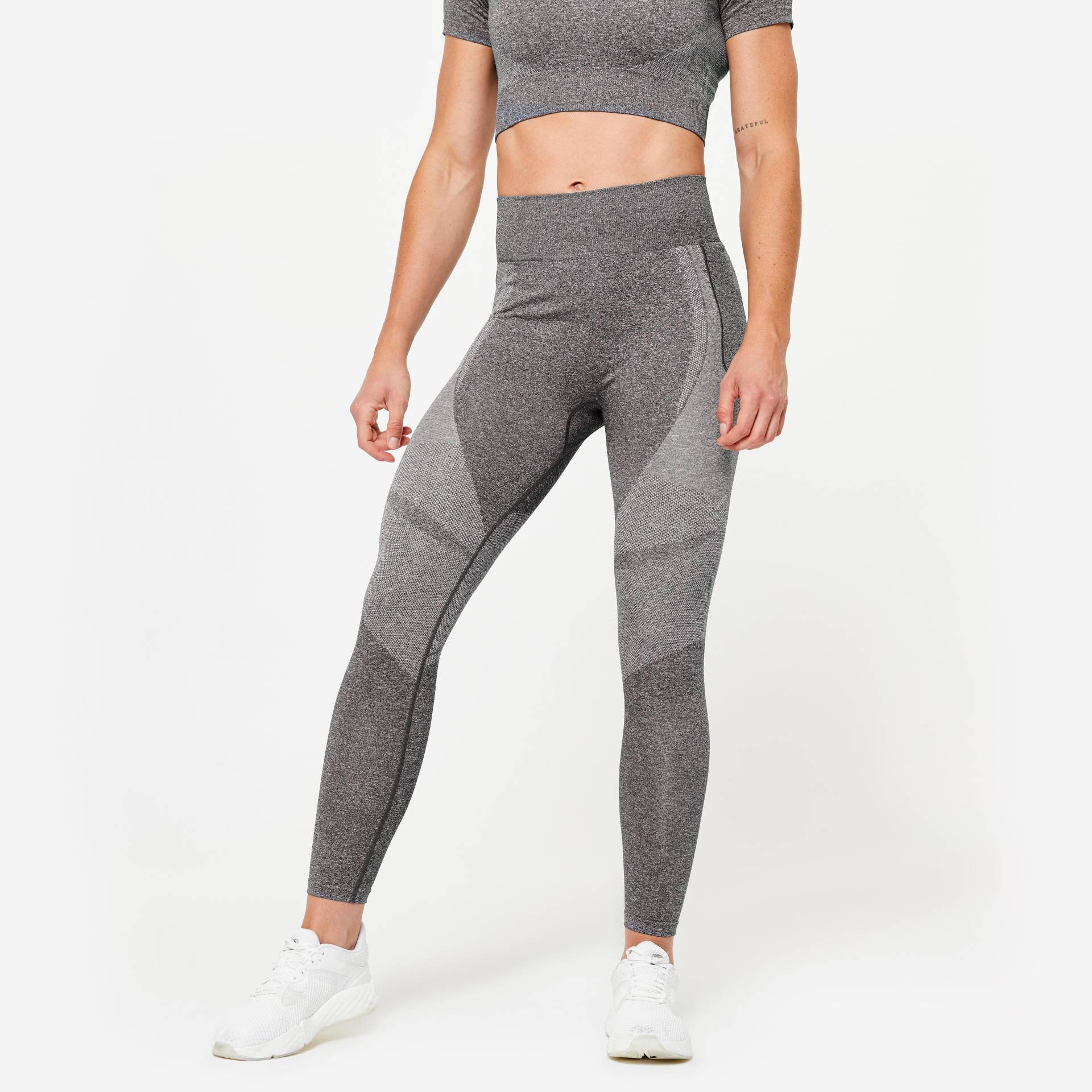 DOMYOS - Leggings FTI 900 SEAMLESS, für Damen, Taubengrau, Größe S von DOMYOS