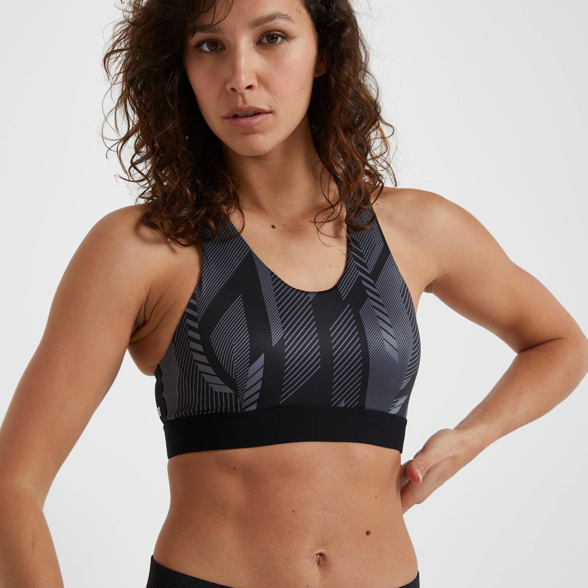 Sport-bh - Fit 500 Damen Gewittergrau XL von DOMYOS