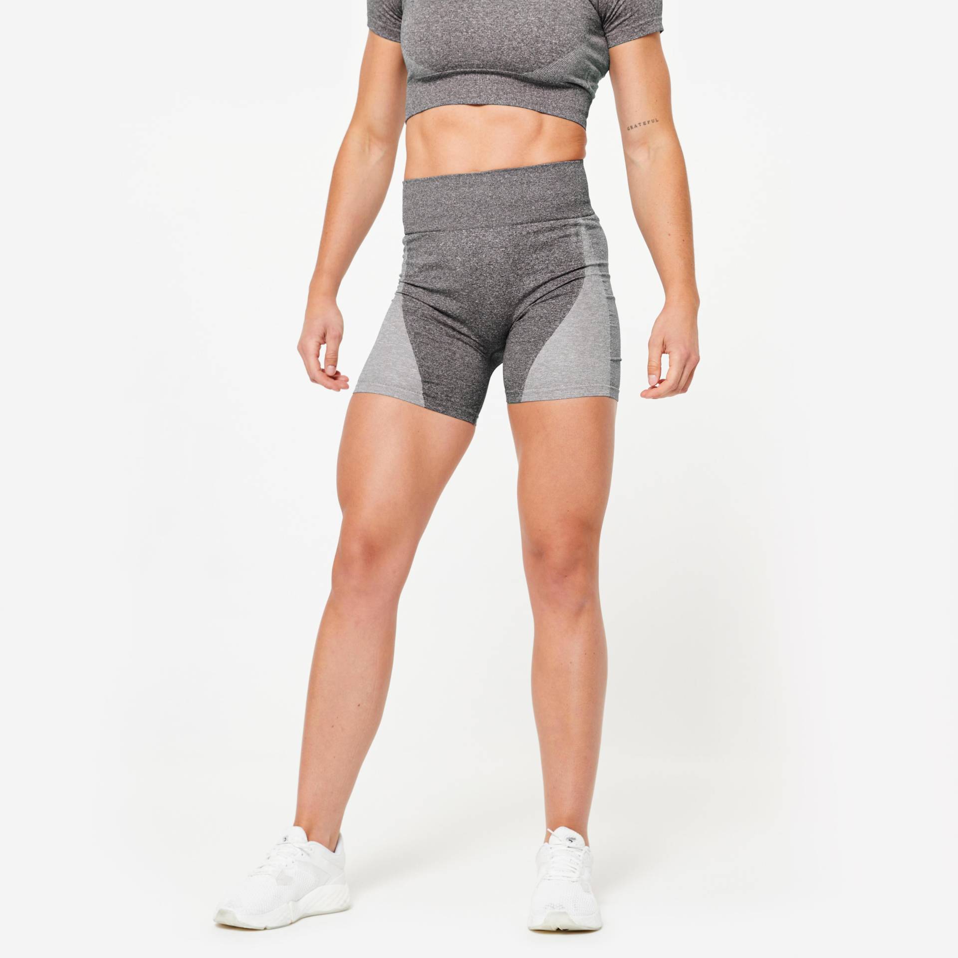 DOMYOS - Shorts FST 900 SEAMLESS, für Damen, Taubengrau, Größe XS von DOMYOS